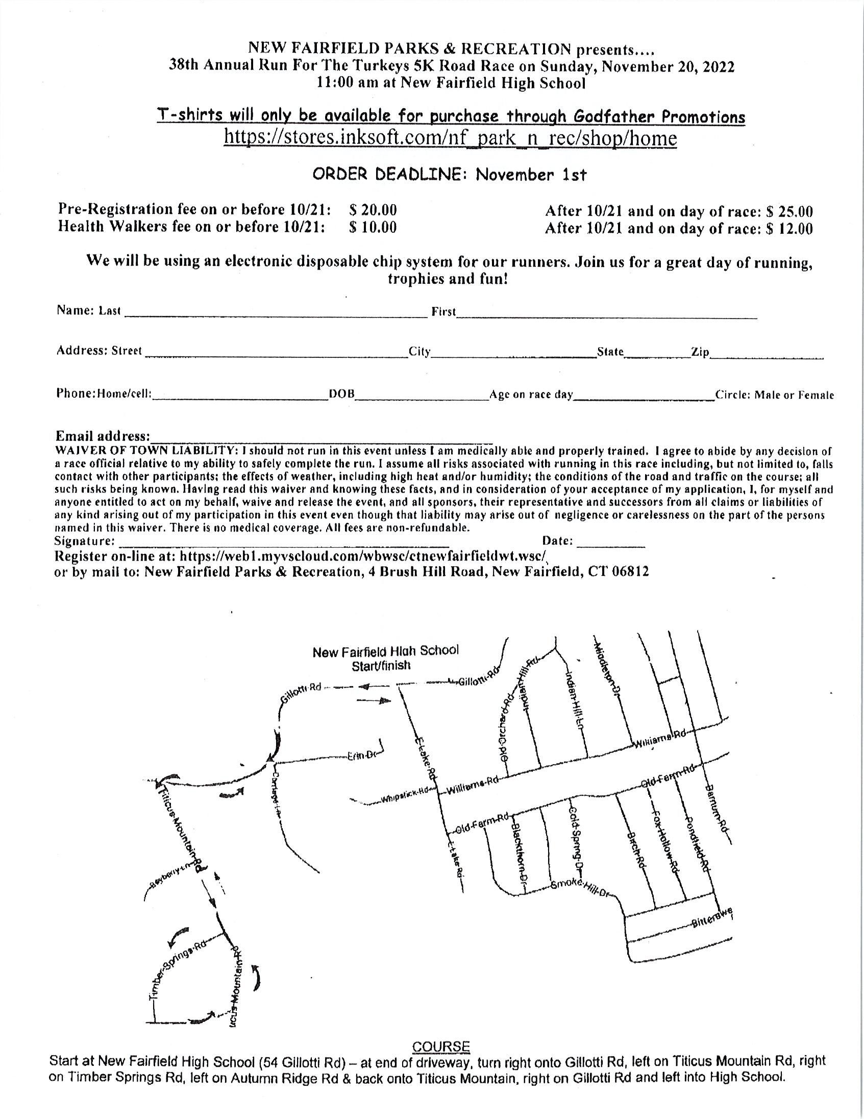 Turkey Run Form 2022