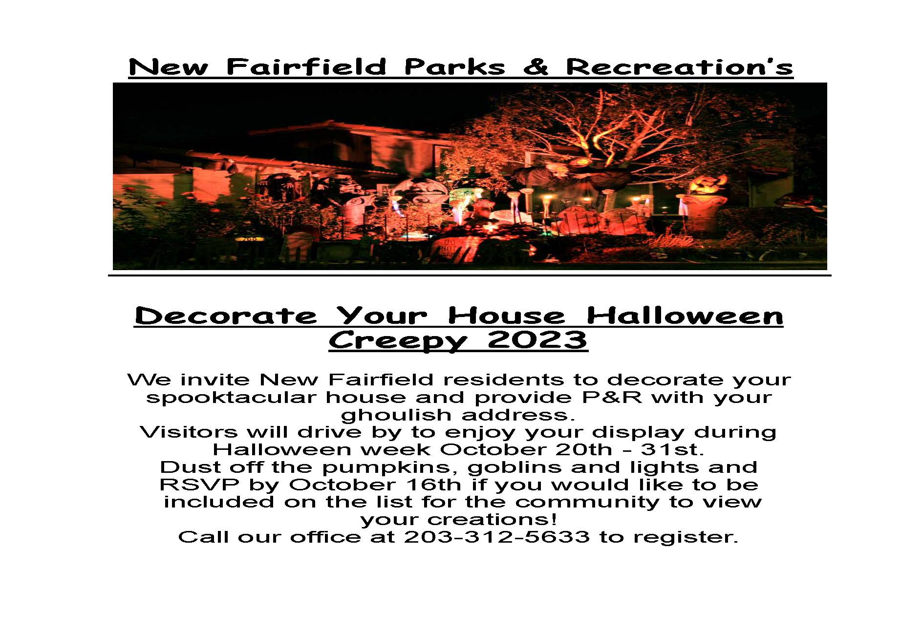 Oct 23 Decorate Your House Creepy Flyer 2023